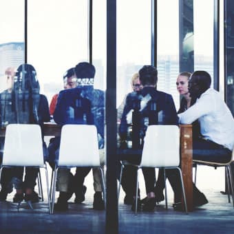 photo of business meeting at table