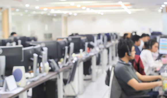 blurry call center photo