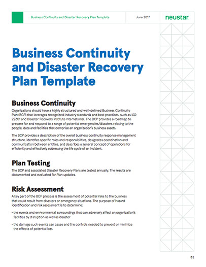 Business Continuity Disaster Recovery Plan Template Neustar